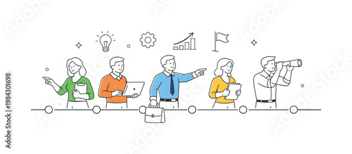 A structured progress consistency scenario where a team maintains steady forward movement without interruptions across a project timeline, built around a visual metaphor