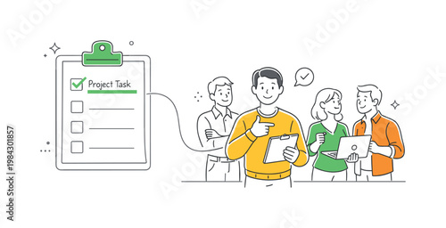 A professional accountability scenario where team members take responsibility for their tasks and track commitments transparently, built around a visual metaphor of a