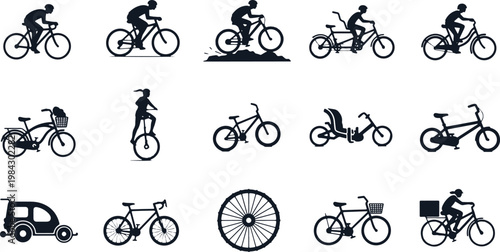 Collection of various bicycle silhouettes