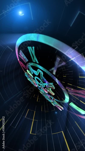 A surreal cosmic clock with rotating gears floats within a glowing galaxy, symbolizing the infinite flow of time, universal motion, and the connection between mechanics and the cosmos.
