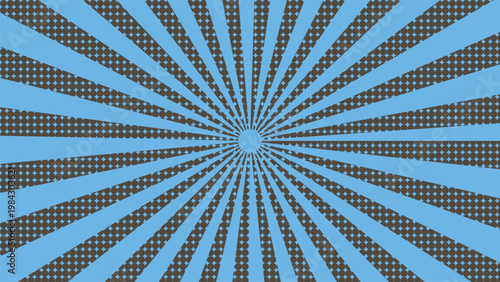 Vibrant circus background dynamic blue and brown ray burst for entertainment and big top events