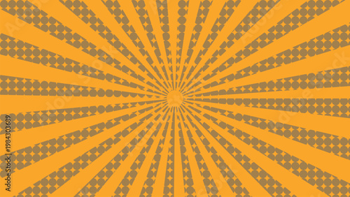 Vibrant circus background with radiant orange and brown sunburst rays perfect for event design