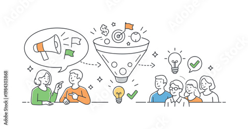 Public communication and message framing in a modern media environment where organizations present selective narratives to influence audience understanding, visualized