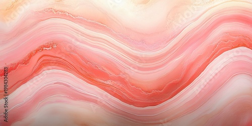 Fluid Pink Grapefruit Abstract Background Featuring Elegant Wave Art and Minimalist Design Elements
