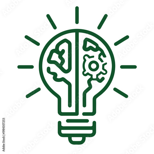 Creative and logical thinking innovation light bulb vector icon