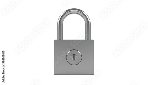 Silver Padlock Isolated on Black Background  Security and Protection Concept