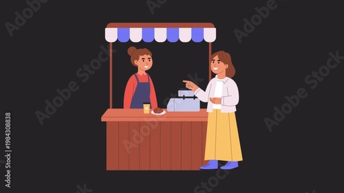 Buyer Seller Deal   animation alpha channel 