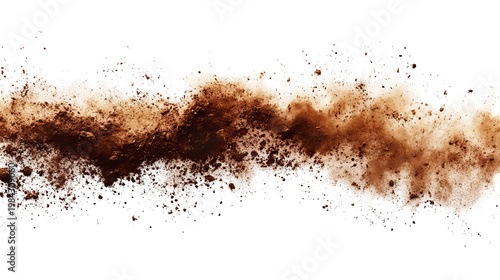 Wispy brown cloud of dust/smoke on a black background, flowing horizontally