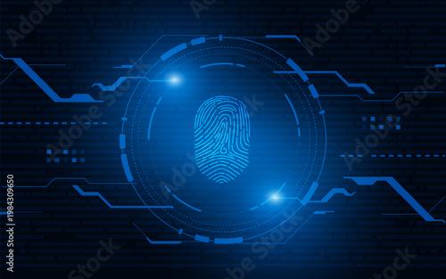 scan fingerprint, Cyber security and password control through fingerprints, access with biometrics identification	
