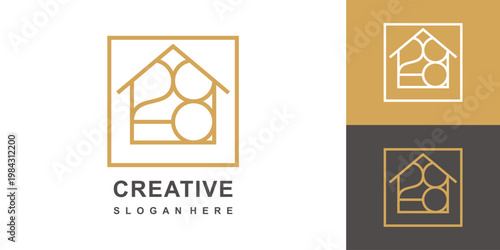 work mark real estate logo design with line art style. city building abstract For Logo Design Inspiration. business card design