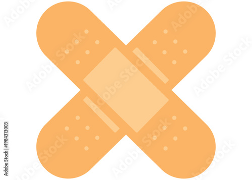 バッテンに貼られた絆創膏のイラスト