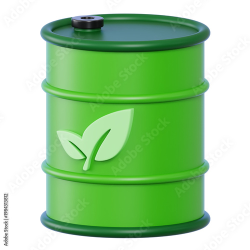 3D Biofuel storage tank for sustainable energy industry icon isolated