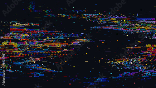 Digital Glitch Screen Effect with Pixel Distortion