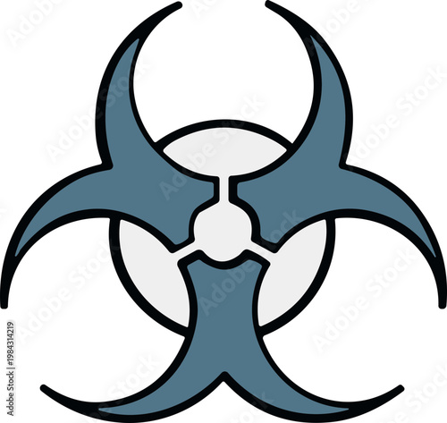 Biohazard symbol illustration, a clear warning sign for biological hazards, disease, and infectious agents