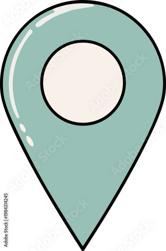 Playful light green location marker symbol, perfect for visualizing travel points, indicating a current position, or highlighting a specific place of interest on any map or digital interface