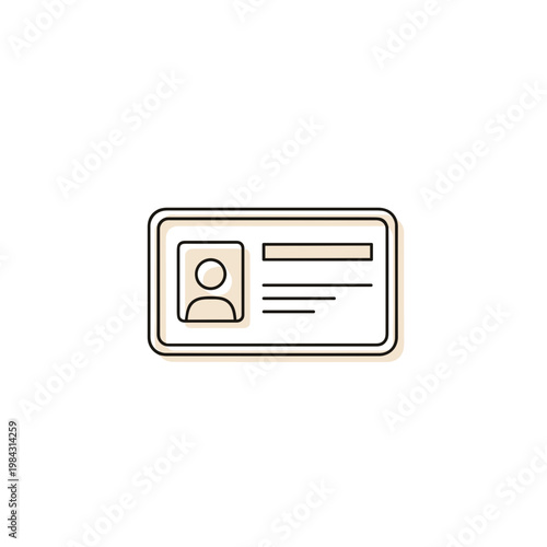 ID card illustration with a photo and personal information details  