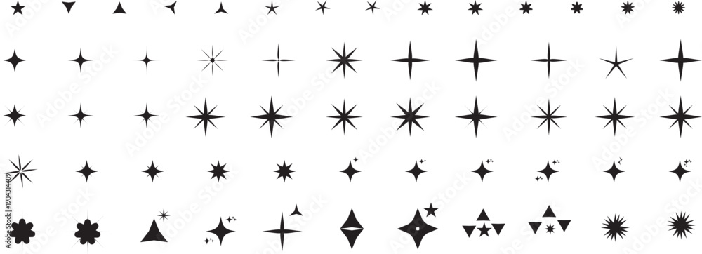 Obraz premium sparks burst or flash stars collection isolated elements.