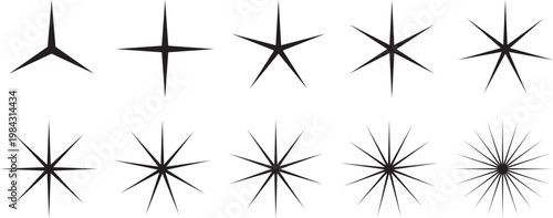 sparks burst or flash stars collection isolated elements.