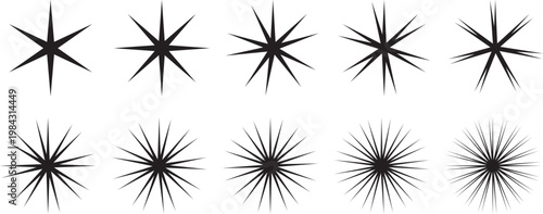 sparks burst or flash stars collection isolated elements.