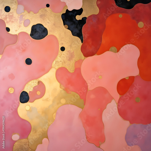 Abstract, elegant, and vibrant watercolor background with gold flecks