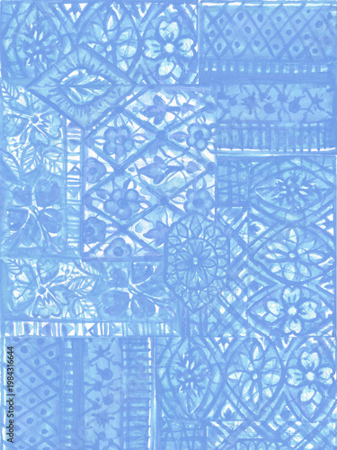 Hawaiian tapa tribal patchwork seamless pattern, vintage abstract polynesian fabric design for shirt pillow tablecloth towel wrapping paper