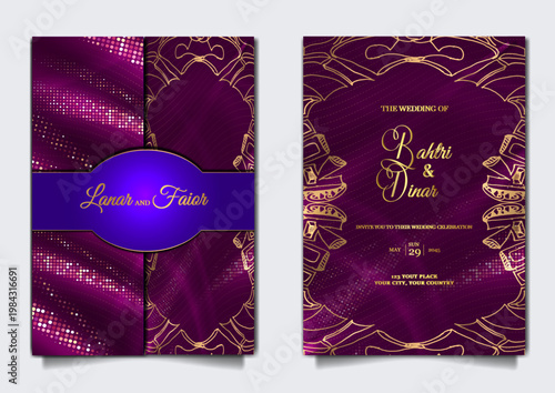 elegant wedding invitation cards set