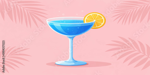 Colorful cocktails in glasses on a beach and blue background with fresh fruit and vibrant party vibes