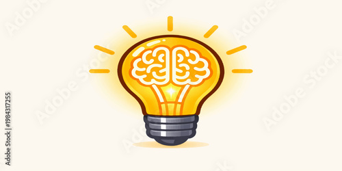 A bright creative light bulb icon symbolizing innovation inspiration and smart ideas