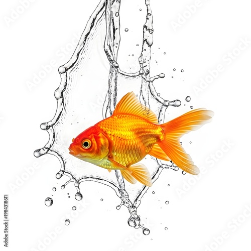 goldfish jumping out of the water