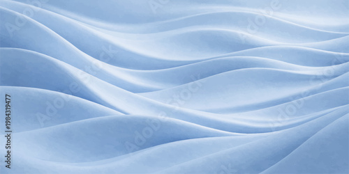 Blue satin silk fabric background with smooth wave texture, glossy liquid-like drapery, soft light reflections and elegant luxury textile design
