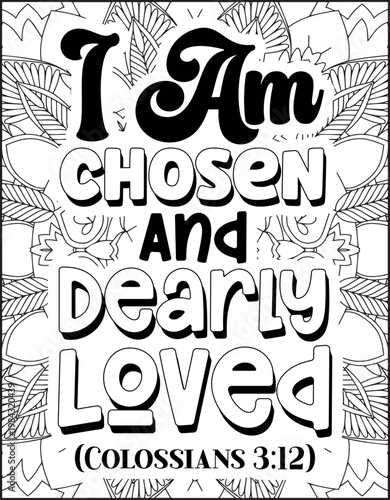 Bible Verse Quote Coloring Page for Adults. Holy Bible Quote Mandala Coloring Page