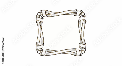 Ornate frame with twisted ribbons and decorative knots