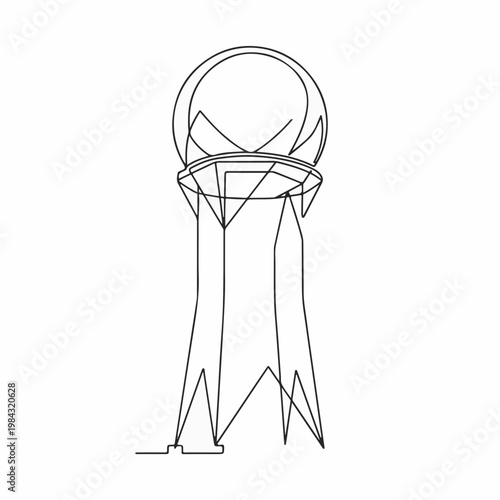 A simple line art of a trophy. A symbol of reward, achievement, and recognition, often given for excellence