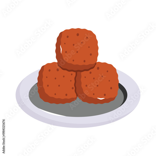 Meatballs vector Flat Icons Eps 10 File