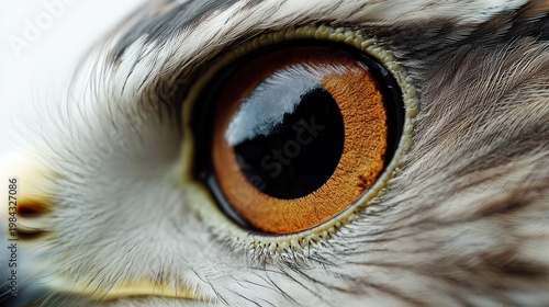 Extreme Macro Predatory Bird Eye Showing Nature Vision and Focus