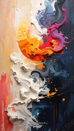 Abstract Paint Swirls.