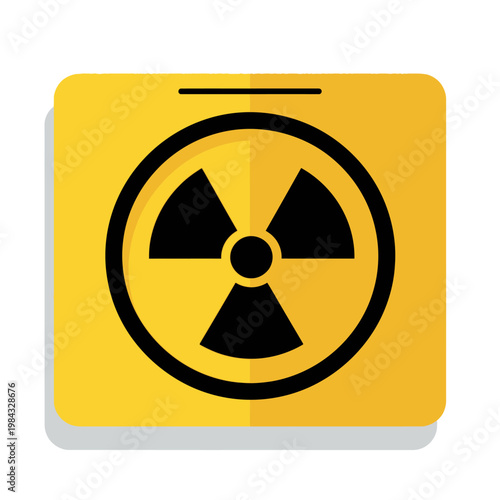 Radiation Hazard Symbol – Nuclear Warning Sign on Yellow Background