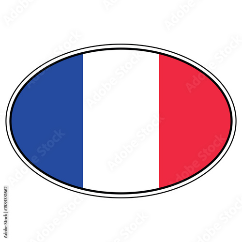 Sticker oval France flag em...