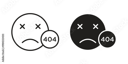 404 Error icon, thin line symbol, editable stroke eps 10