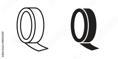 Adhesive tape icon, thin line symbol, editable stroke eps 10