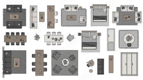 Assorted machinery parts are scattered on a table for inspection.