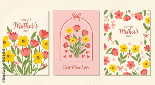 Happy Mother's Day floral greeting card collection for a special mom