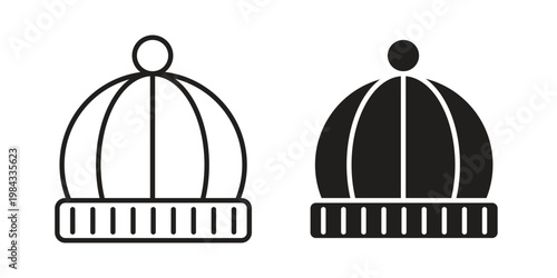 Baby hat icon, thin line symbol, editable stroke eps 10