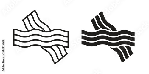 Bacon icon, thin line symbol, editable stroke eps 10