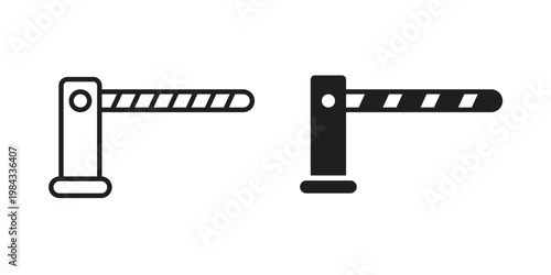 Barrier icon, thin line symbol, editable stroke eps 10