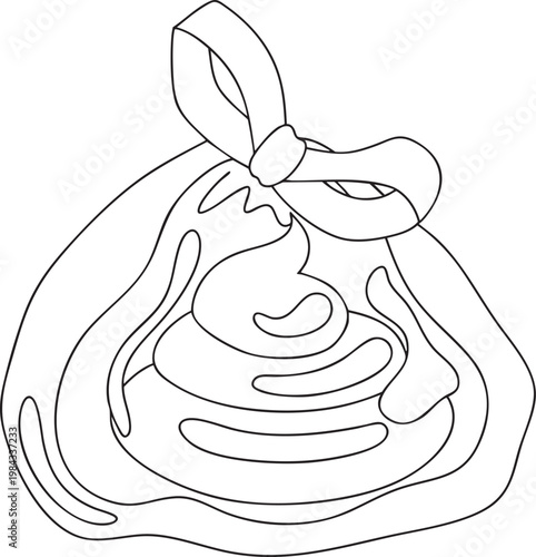 Funny Space Waste Bag Line Art Coloring Page