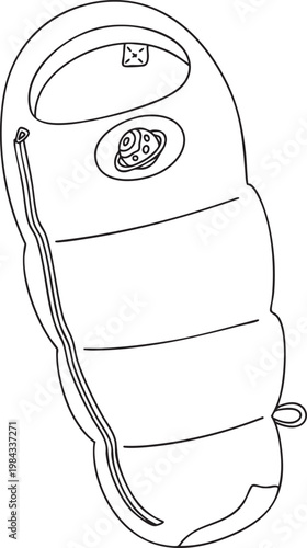 Astronaut Sleeping Bag Line Art Coloring Page