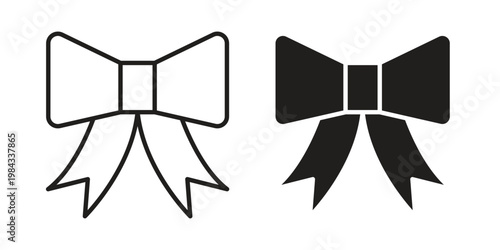 bowknot icon, thin line symbol, editable stroke eps 10