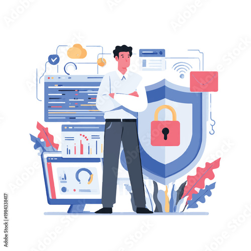 Cyber Security Specialist Protecting Digital Data and Network Privacy Systems