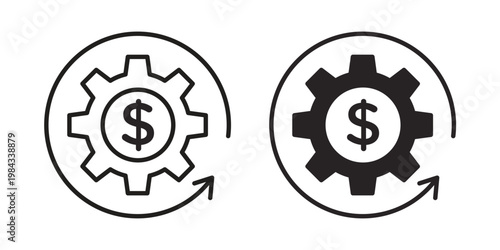Business model icon, thin line symbol, editable stroke eps 10